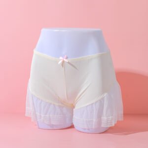 Calzoncillos de seguridad de encaje - Blanco F