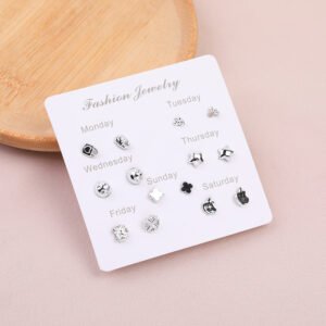 Nueva moda de siete pares de pendientes -8