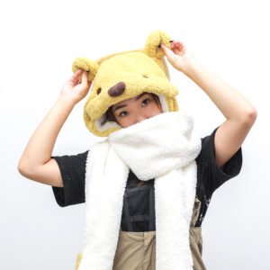 Set de sombreros de 3 piezas Cute Bear-Blanco