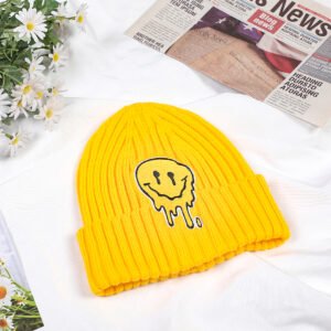 Gorro de punto Smiley - Amarillo