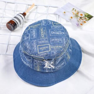 Sombrero de pescador con estampado completo bordado - Azul claro