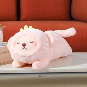 Oso de peluche tigre dormido rosa 40cm