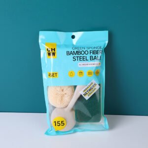 Esponja Verde Bolas de Fibra de Bambú 4ud-155-1