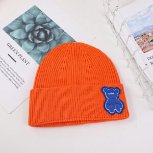 Bonito sombrero de lana de oso-naranja