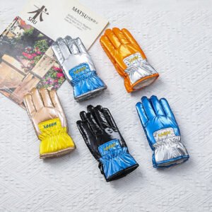 Guantes de plumón para niños glitter felices