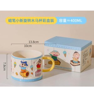 Caja regalo de taza de carrusel de Crayon Shin-chan – Asa amarilla
