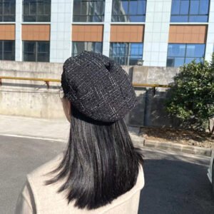 Sombrero de marinero de estilo Chanel-negro