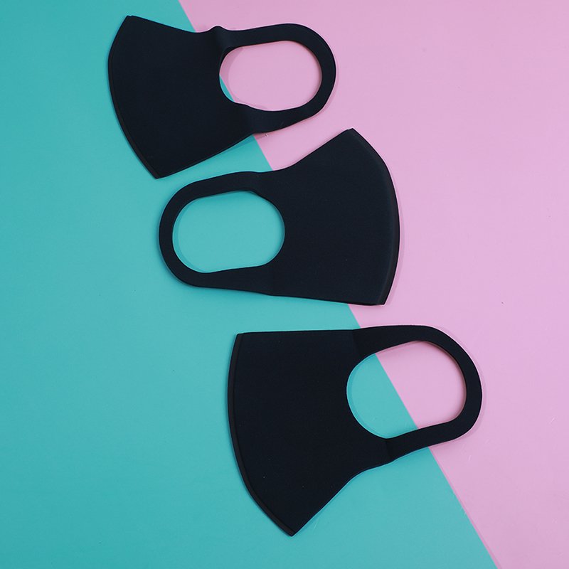 3 máscaras faciales no de látex-azul marino