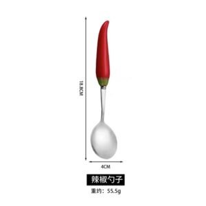 Cuchara Redonda de Acero Inoxidable con Mango de Cerámica Chili