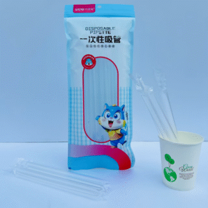 Pajita de té de burbujas transparente y7314