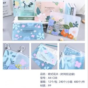 Bolso Floral Europeo con Cremallera A4-C08