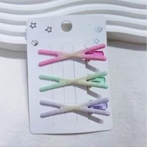 Clips forrados de brillo plateado degradado en forma de X de 6 cm