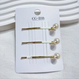 Horquillas de perlas doradas curvas de 6 cm y 2,6 cm