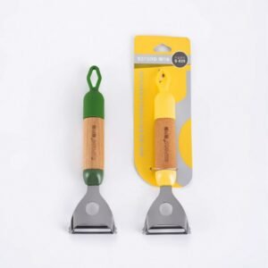 Colador de silicona grande con mango de madera S030