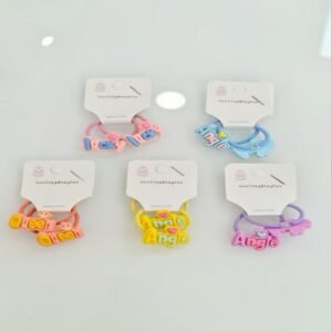 Laços de cabelo com letras 2pcs