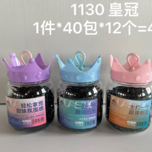 Coronas para el cabello con botella de cristal - Negro