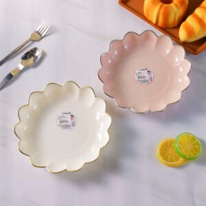 Plato de almacenamiento de lujo con estampado de oro 6131