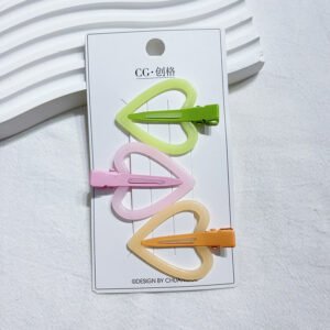 Clips sin costuras de color gelatina en forma de corazón 3 piezas