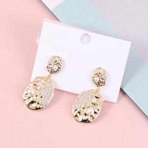 Pendientes vintage de disco de perla