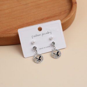 Pendientes de perlas y diamantes (dos pares) -10