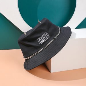 Sombrero de pescador de cadena avanzada y elegante - negro