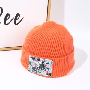 Literary Leather Label Gorro de punto - Naranja