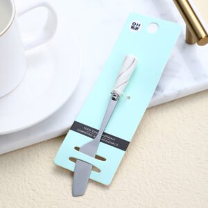 Cuchillo Media Luna Hexagonal con Mango de Cerámica Oro Blanco