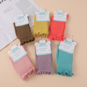 Medias de media pierna para niños con volantes - Talla M