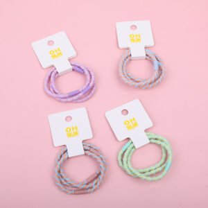Pulseras de cuero con hilos de colores 3 unid.