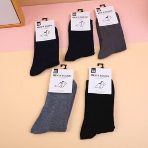 Calcetines de algodón de la tripulación de los hombres de punto