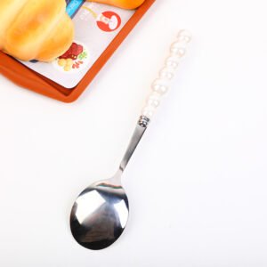 Cuchara con mango de cerámica perlada-BZJ-TC03