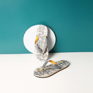 Trendy letras camuflaje chanclas para hombre camuflaje gris 42-43