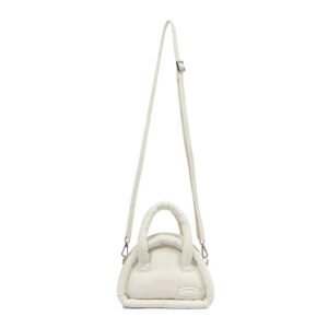 Bolso y bandolera acolchados en forma de nube - Blanco
