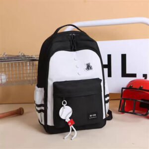 Mochila de botón de letra - Negro