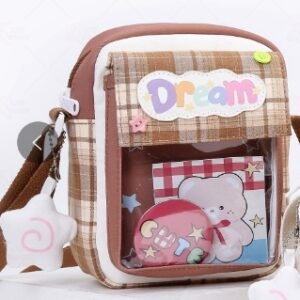 Bolsa cruzada de tartán de la estrella K174 – Beige