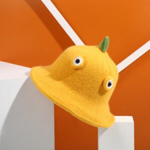 Gorro de lana infantil Dinosaurio-Amarillo