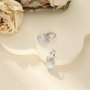 Aretes con lazo de ojo de gato FOF0006ER1