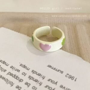 XJ0117 Anillo de corazón esmaltado
