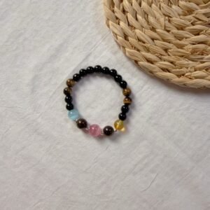Pulsera de piedra de color de piedra de ojo de tigre unisex