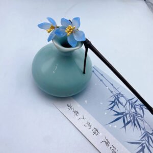 DIY Pin de Cabello de Flores Azules