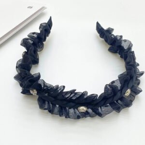 Diadema de encaje con diamantes - Negro