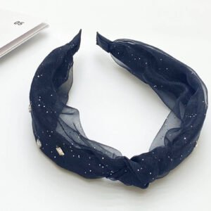 Diadema de nudo brillante - Negro