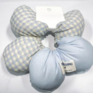 Lazo de pelo de dos colores de puntos - Azul