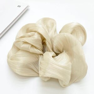 Shimmery Satin Scrunchie - Off-White