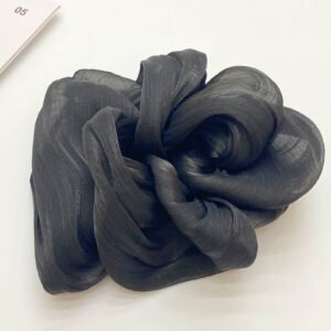 Shimmery Satin Scrunchie - Negro