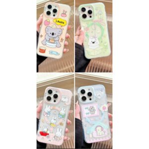 Fundas de teléfono de animales dulces magnéticas para iPhone 16 Pro