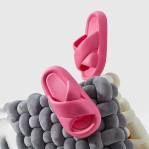 Zapatillas de Mujer Cruzadas de Suela Gruesa - Pitaya Rosa 40-41