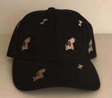 Gorra de béisbol de dibujos animados bordados - Negro
