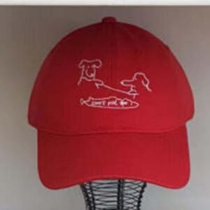 Sombrero de béisbol de dibujos animados rayado - Rojo