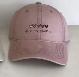 Gorra de béisbol con corazón - Rosa